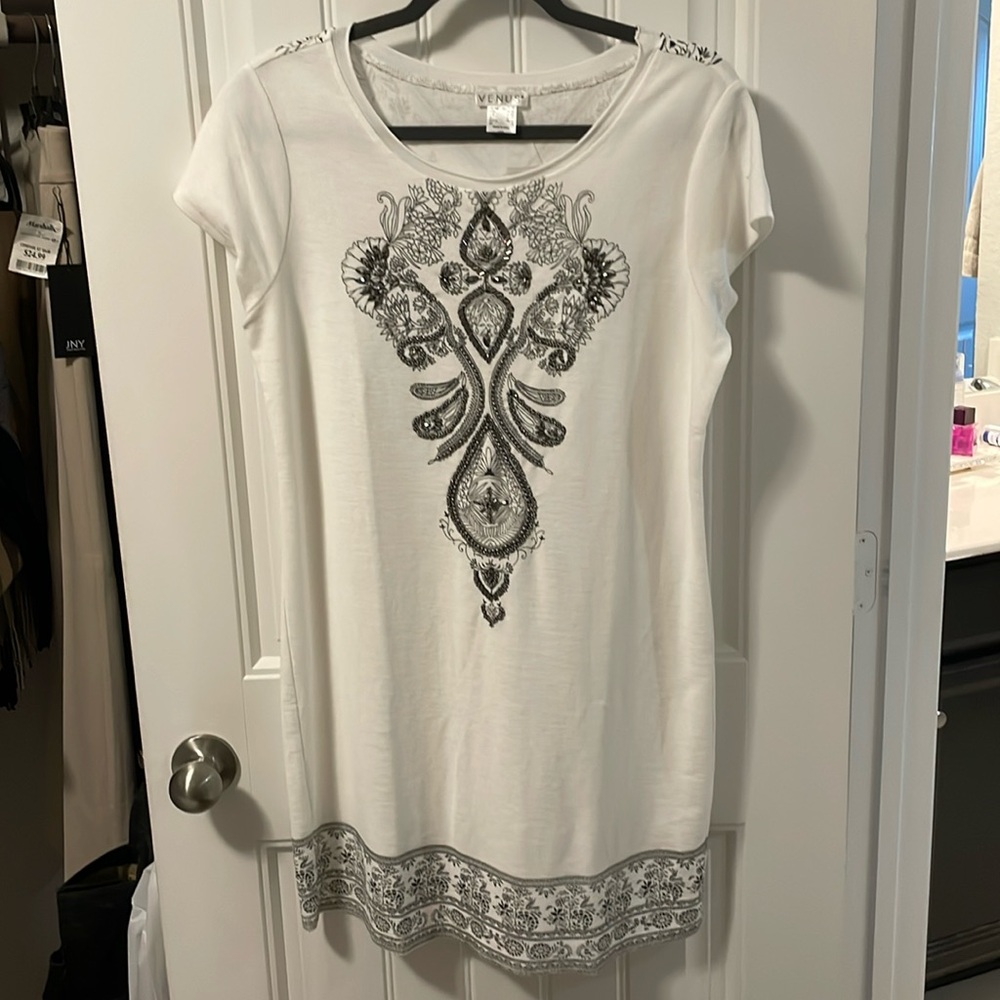 Very nice white beaded design dress from Venus.